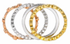 LARGE 1.09CT DIAMOND 18KT TRI COLOR GOLD 3D MULTI BAND ETERNITY STACKABLE RING