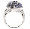 4.18CT DIAMOND & AAA SAPPHIRE 18KT WHITE GOLD MARQUISE & ROUND CLUSTER FUN RING