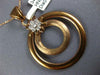 ESTATE .19CT DIAMOND 18KT ROSE GOLD 3D MATTE & SHINY FLOWER CIRCULAR FUN PENDANT