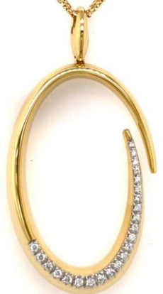 .36CT DIAMOND 18KT YELLOW GOLD ROUND GRADUATING OPEN OVAL FUN FLOATING PENDANT