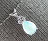 1.06CT DIAMOND & AAA OPAL 14KT WHITE GOLD PEAR SHAPE & ROUND LOVE PENDANT #27758