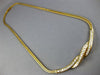 ESTATE LARGE 1.86CT DIAMOND 18K YELLOW GOLD 3 ROW DOUBLE SWIRL V SHAPE NECKLACE