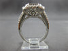 LARGE 2.0CT DIAMOND 14KT WHITE GOLD PRINCESS & ROUND RECTANGULAR ENGAGEMENT RING