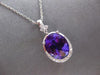 2.38CT DIAMOND & AAA AMETHYST 14KT WHITE GOLD OVAL & ROUND FUN FLOATING PENDANT