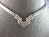 ESTATE .32CT DIAMOND 14KT WHITE GOLD 3D CLASSIC V SHAPE LOVE NECKLACE