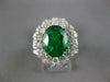 LARGE 6.76CT DIAMOND & AAA EMERALD 18K WHITE GOLD PRINCESS DIANA ENGAGEMENT RING