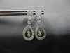 ESTATE .46CT DIAMOND 14KT WHITE GOLD 3D CLASSIC TEAR DROP FUN HANGING EARRINGS