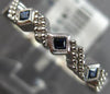 ESTATE .25CT AAA SAPPHIRE 14KT WHITE GOLD 3D PRINCESS ZIG ZAG BEADED FUN RING