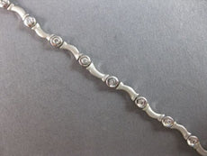 .39CT DIAMOND 14KT WHITE GOLD 3D ETOILE MATTE & SHINY MULTI WAVE TENNIS BRACELET