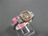 GIA 1.49CT WHITE & PINK DIAMOND 18KT WHITE & ROSE GOLD 3 STONE ENGAGEMENT RING