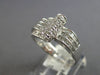 WIDE .80CT DIAMOND 18K WHITE GOLD 3D MULTI ROW ROUND & PRINCESS SWIRL FUN RING