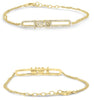 ESTATE .29CT DIAMOND 14KT YELLOW GOLD 3D I LOVE YOU FLOATABLE LOVE BRACELET