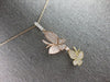 ESTATE LARGE .40CT DIAMOND 14K TRI COLOR GOLD 3D DOUBLE BUTTERFLY PENDANT #27679