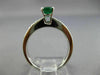 ESTATE 1.02CT DIAMOND & AAA EMERALD 14KT WHITE GOLD OVAL ENGAGEMENT RING #25511