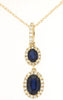 .53CT DIAMOND & AAA SAPPHIRE 14KT YELLOW GOLD OVAL & ROUND LOVE FLOATING PENDANT