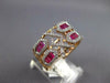 WIDE 1.92CT DIAMOND & AAA RUBY 18KT WHITE & ROSE GOLD ROUND & BAGUETTE FUN RING