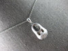 ESTATE .12CT DIAMOND 14K WHITE GOLD MATTE & SHINY BABYGIRL SHOE FLOATING PENDANT