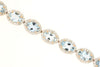 9.8CT DIAMOND & AAA AQUAMARINE 14KT ROSE GOLD 3D OVAL & ROUND TENNIS BRACELET