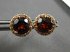2.30CT DIAMOND & AAA GARNET 14KT ROSE GOLD 3D CLASSIC ROUND HALO STUD EARRINGS