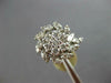 LARGE .87CT DIAMOND 14KT WHITE GOLD 3D CLASSIC ROUND FLOWER MULTI LEAF LOVE RING