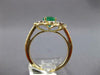ESTATE 1.39CT DIAMOND & AAA EMERALD 14KT YELLOW GOLD 3D ROUND FLOWER LOVE RING