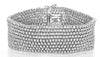 LARGE 19.88CT DIAMOND 18KT WHITE GOLD 3D CLASSIC MULTI ROW CUFF TENNIS BRACELET