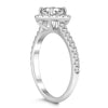 ESTATE 1.0CT DIAMOND 14KT WHITE GOLD 3D CLASSIC ROUND HALO ENGAGEMENT RING