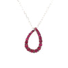 ESTATE .91CT AAA RUBY 18KT WHITE GOLD 3D CLASSIC OPEN TEAR DROP FLOATING PENDANT