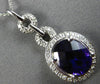 LARGE 3.1CT DIAMOND & AAA AMETHYST 14KT WHITE GOLD OVAL & ROUND FLOATING PENDANT