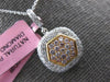 .90CT WHITE & PINK DIAMOND 18KT WHITE & ROSE GOLD 3D HEXAGON MULTI HEART PENDANT