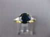 2.14CT DIAMOND & AAA SAPPHIRE 18K 2 TONE GOLD THREE STONE ENGAGEMENT RING #27435