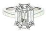 1.10CT DIAMOND 18KT WHITE GOLD 3D BAGUETTE EMERALD CUT INVISIBLE ENGAGEMENT RING
