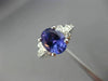 ESTATE 2.87CT DIAMOND & AAA TANZANITE 14KT WHITE GOLD OVAL ENGAGEMENT RING #2933