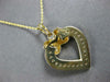 ESTATE .30CT DIAMOND 14KT 2 TONE GOLD CLASSIC OPEN HEART X LOVE FLOATING PENDANT