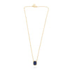 LARGE 4.42CT DIAMOND & AAA SAPPHIRE 14KT YELLOW GOLD CUSHION SOLITAIRE NECKLACE