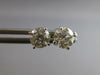 ESTATE 1.18CT DIAMOND 14KT WHITE GOLD 3D ROUND SOLITAIRE SCREWBACK STUD EARRINGS