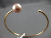 .06CT DIAMOND & AAA PINK SOUTH SEA PEARL 18KT ROSE GOLD FLEXIBLE BANGLE BRACELET