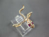 ESTATE .20CT DIAMOND & AAA RUBY 14KT ROSE GOLD 3D CLASSIC SNAKE FUN RING