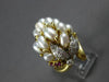 ANTIQUE EXTRA LARGE .60CT DIAMOND & AAA RUBY & PEARL 18K YELLOW GOLD RING #27800
