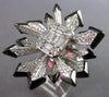 EXTRA LARGE 2.22CT DIAMOND & BLACK ENAMEL 18KT WHITE GOLD ROUND & BAGUETTE RING
