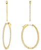 ESTATE 1.0CT DIAMOND 14K YELLOW GOLD ROUND OVAL INSIDE OUT HOOP HANGING EARRINGS