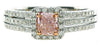 .89CT WHITE & PINK DIAMOND 18KT WHITE & ROSE GOLD 3D SQUARE HALO ENGAGEMENT RING