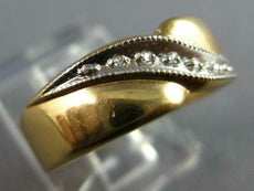 ESTATE .10CT DIAMOND 14KT 2 TONE GOLD CLASSIC FILIGREE DIAGONAL CRISS CROSS RING