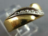 ESTATE .10CT DIAMOND 14KT 2 TONE GOLD CLASSIC FILIGREE DIAGONAL CRISS CROSS RING
