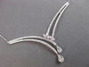 1.69CT DIAMOND 14K WHITE GOLD ROUND & BAGUETTE DOUBLE V SHAPE TEAR DROP NECKLACE