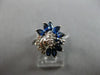 WIDE .98CT DIAMOND & AAA SAPPHIRE 14KT WHITE GOLD ROUND AND MARQUISE FLOWER RING