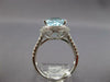 LARGE 6.6CT DIAMOND & AAA AQUAMARINE 18K WHITE GOLD OVAL & ROUND ENGAGEMENT RING