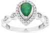 .94CT DIAMOND & AAA EMERALD 14KT WHITE GOLD 3D PEAR SHAPE & ROUND INFINITY RING