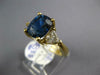 LARGE 5.2CT DIAMOND & AAA SAPPHIRE 18KT YELLOW GOLD THREE STONE ENGAGEMENT RING