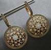 LARGE WHITE & FANCY CHOCOLATE DIAMOND 14KT WHITE & ROSE GOLD 3D HANGING EARRINGS